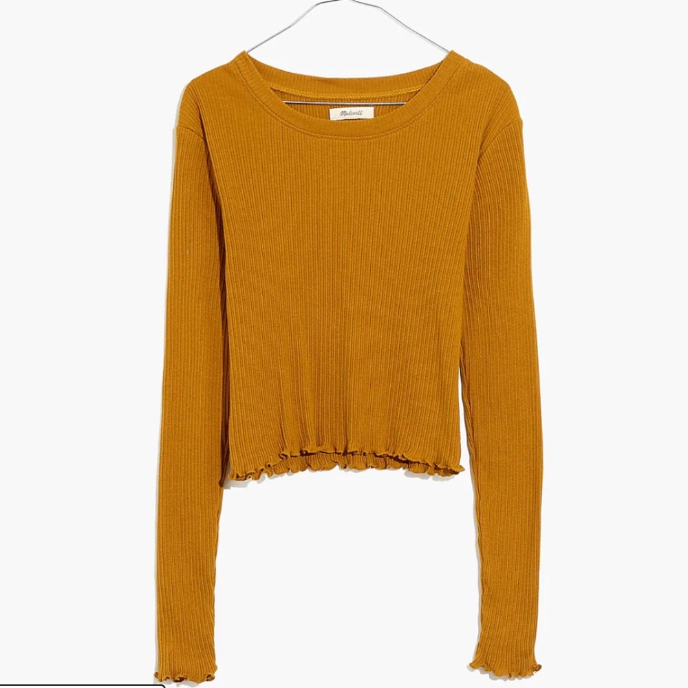 Madewell Ribbed Baby Tee - Size Medium - Antique Gold